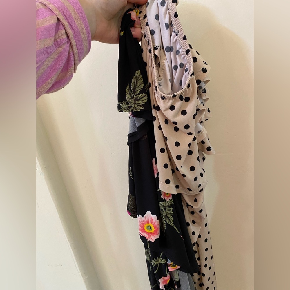 MyBump Luke 2:40 Maternity Dress Bundle (2) Floral & Polka Dot Ruffle Bodycon M - Picture 8 of 13